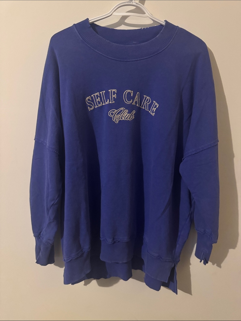Aerie Selfcare Oversized Blue Crewneck Sweatshirt